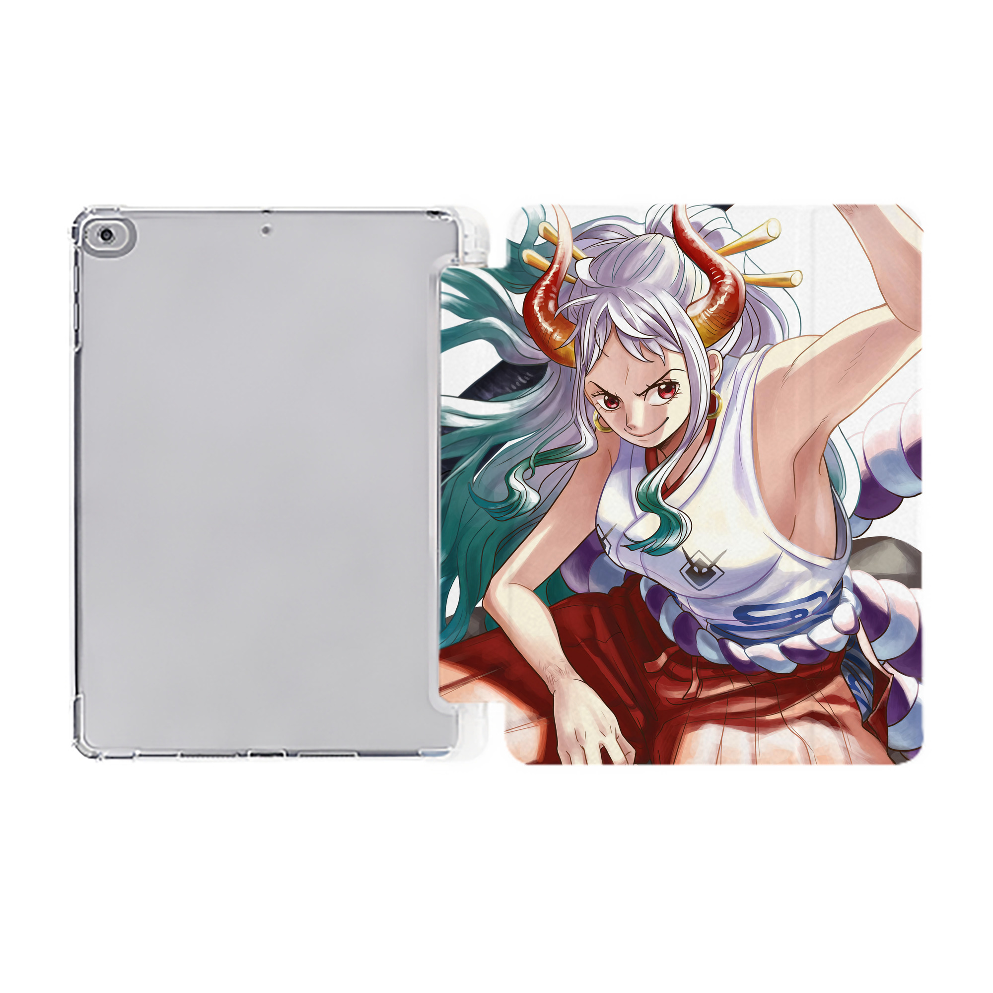 （画像用） ワンピース ONE PIECE IPad ケース ペン収納付き 三つ折りスタンド PUレザー×シリコン 対応機種9.5/10.5/10.9インチ